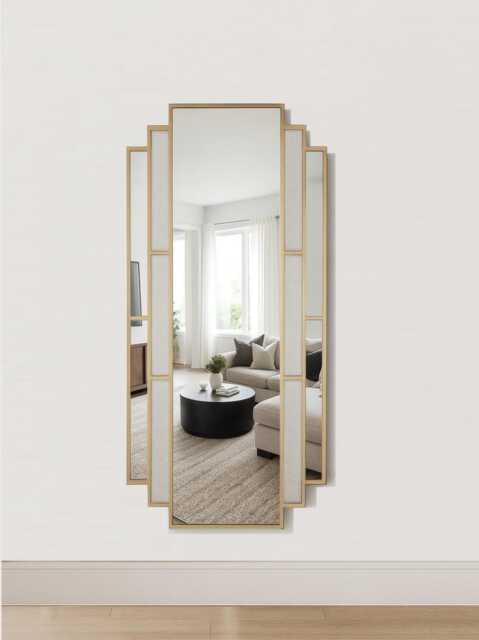 Full Length Art Deco Wall Mirror - image 1