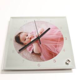 Personalised Photo Clock With Any Custom Photo Gift Glass Mirror Clock - thumbnail 2