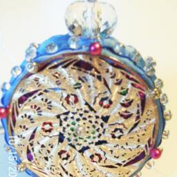 Handmade Hand Beaded Original Shatterproof Christmas Ornament Gift With Stained Glass Effect - thumbnail 2
