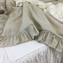 Shabby Chic Linen Duvet Cover With Country Ruffles, Ruffle Bedding, Shabby Chic 41+ Colors & Patterns To Choose - thumbnail 2