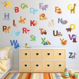 084 Wall Decal Alphabet Animals Abc Children's Room Sticker Nikima in 6 Different. Sizes - thumbnail 3