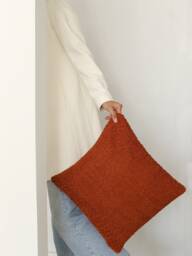 Terracotta Boucle Textured Throw Pillow Cover, Soft Curly Lumbar Case, Hidden Zipper, Any Size, Cozy & Boho Home Decor, 45x45, 50x50