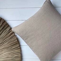 Double Sided Washed Linen Pillow Cases With Contrast Piped Edge/Off White/Natural Cushion Covers Edge/ - thumbnail 3
