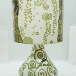 Klimt's The Kiss Decoupage Table Lamp - Abstract Art Night Light - thumbnail 4
