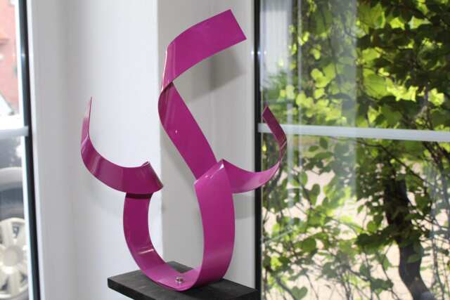 "Great Modern Abstract Aluminum Metal Sculpture Artist Unique ""Get Lilac" - image 1