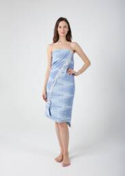 Blue Marrakesh Lightweight Beach Towel, Turkish Cotton Blanket, Sand Free Cover Up, Sarong, Travel Towel