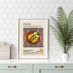 Tacos Mexican Print, Food, Mexico, Kitchen Print, Retro Poster, Wall Art, Restaurant South America, Cafe Decor - thumbnail 3