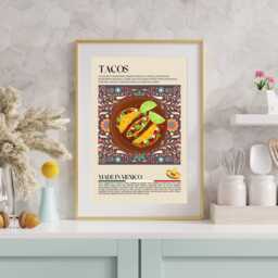Tacos Mexican Print, Food, Mexico, Kitchen Print, Retro Poster, Wall Art, Restaurant South America, Cafe Decor - thumbnail 2