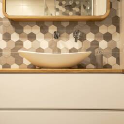 Bathroom Vanity, Basin Unit, Cabinet, Vanity Wash Stand, Furniture in Oak With 2 Push To Open Drawers Wood - thumbnail 3