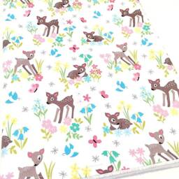 Baby Blanket - Luxurious Cotton & Plush Newborn Nursery, Stroller, Car Cute Deers Fawn Woodland Animals - thumbnail 2