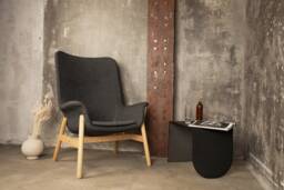 Asymmetrical Metal Side Table Minimal Industrial Bedside Table - thumbnail 1
