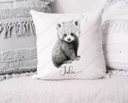 Red Panda Cushion, Pillow, Black & White Panda, Gift, Lover, Gift For Mum, Her - thumbnail 1