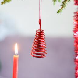 Red Christmas Bell, Decorations, Tree Decoration For Inside Or Outside, Light & Safe Chrismtas Toy, Family - thumbnail 3