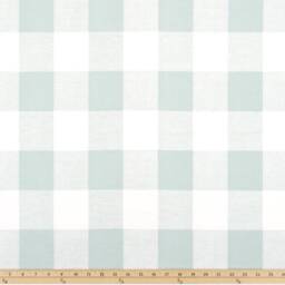 Seafoam Green Check Pillow Cover Modern Slub Cotton Cushion - thumbnail 4