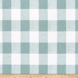 Seafoam Green Check Pillow Cover Modern Slub Cotton Cushion - thumbnail 3