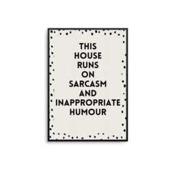 Sarcastic Humor Quote Print Modern Monochrome Wall Art - thumbnail 1