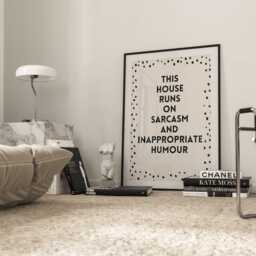 Sarcastic Humor Quote Print Modern Monochrome Wall Art - thumbnail 3