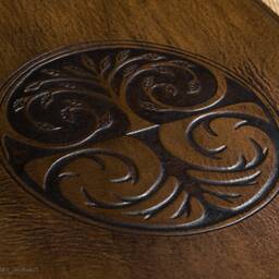 A4 Dark Brown Leather 4 Ring Binder, Tree Of Life, Family Organizer, Planner, Book Shadows, Free Initials - thumbnail 3