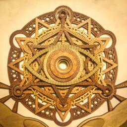 Healing Hands Mandala Sacred Geometry Meditation Laser Cut Wood Art - thumbnail 3