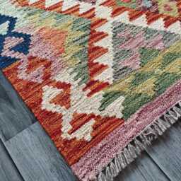 Kilim Rug Multicolour, Handmade Artisan Afghan Turkish Scandinavian Navajo Bohemian Flatweave Natural Wool 120x86 cm - thumbnail 3