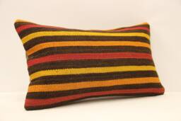 Vintage Turkish Kilim Pillow Throw Pillow Accent Sofa Lumbar Covers 12X20 in - 30 X 50 cm 4Oef-585 - thumbnail 1