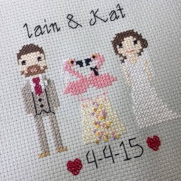 Personalised Custom Pixel Gift Portrait Wall Art - People Family Pet Cross Stitch - thumbnail 3