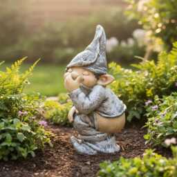 Funny Smelly Gnome Garden Statue, Outdoor Decor, Yard Art, Spring Decoration - thumbnail 1