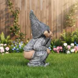 Funny Smelly Gnome Garden Statue, Outdoor Decor, Yard Art, Spring Decoration - thumbnail 2