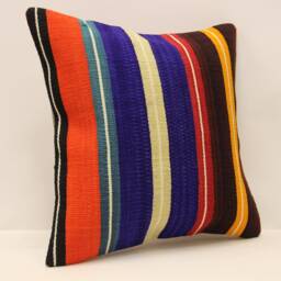 Kilim Pillow Cover, 16x16 Throw Pillows Decorative Boho Interior Design Retro Home Decor Ethnic Pillowcover Natural Dyekilim Cushion 4Kf-464 - thumbnail 2