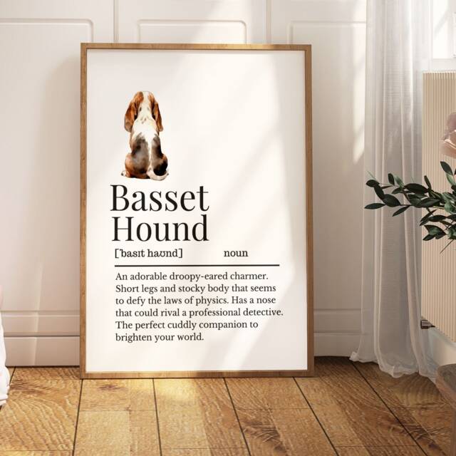 Basset Hound Definition Print, Wall Print For Owner, Dog Owner Gift - image 1