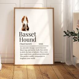 Basset Hound Definition Print, Wall Print For Owner, Dog Owner Gift - thumbnail 1