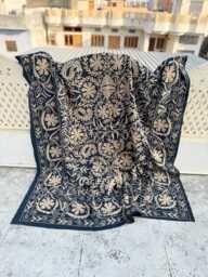 Traditional Cotton Suzani Quilt - Hand-stitched Embroidery, Vibrant Folk Textile, Reversible Boho Throw - thumbnail 1
