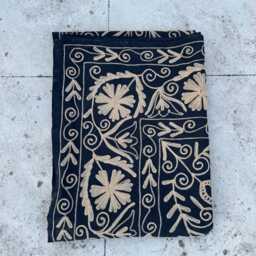 Traditional Cotton Suzani Quilt - Hand-stitched Embroidery, Vibrant Folk Textile, Reversible Boho Throw - thumbnail 4