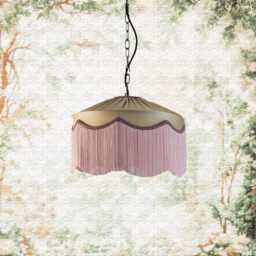 Handmade Gold Silk Lampshade With Fringe - Art Deco Style - thumbnail 3