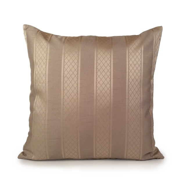 Light Tan - Beige & Pillow, Throw Pillow Cover, Decorative Pillowcase, Cushion Trendy Accent Silk Blend, Striped - image 1