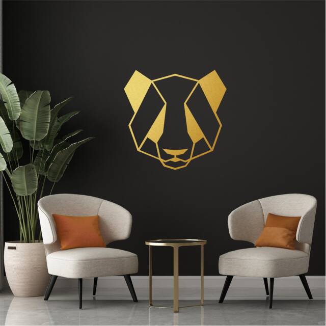 Geometric Panda Face Wall Art, Minimalist, Modern, Abstract, Decal, Mural, Transfer, Boho -G040 , 5 Sizes, 36 Colour Options - image 1