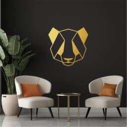 Geometric Panda Face Wall Art, Minimalist, Modern, Abstract, Decal, Mural, Transfer, Boho -G040 , 5 Sizes, 36 Colour Options - thumbnail 1