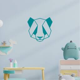 Geometric Panda Face Wall Art, Minimalist, Modern, Abstract, Decal, Mural, Transfer, Boho -G040 , 5 Sizes, 36 Colour Options - thumbnail 3