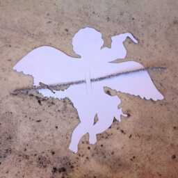 Personalize It Cherub Kid Classic - Multi-Use 10''x 12'' Diy Customize Great For Baby's 1st Christmas - Dark Skin Tone Angel Tree Topper - thumbnail 2