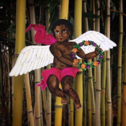 Personalize It Cherub Kid Classic - Multi-Use 10''x 12'' Diy Customize Great For Baby's 1st Christmas - Dark Skin Tone Angel Tree Topper - thumbnail 3