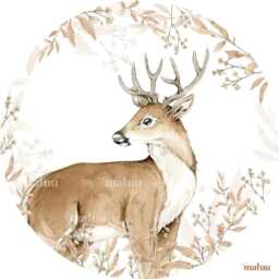 Deer Wall Sticker Nature Nursery Decor, Peel & Stick - thumbnail 3