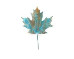 Handmade Copper Maple Leaf Sculpture Patina Art Decor - thumbnail 1
