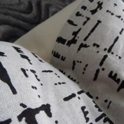 Black & Natural Farmhouse Pillow Cover Kalam Duck Print, Cotton Blend - thumbnail 2