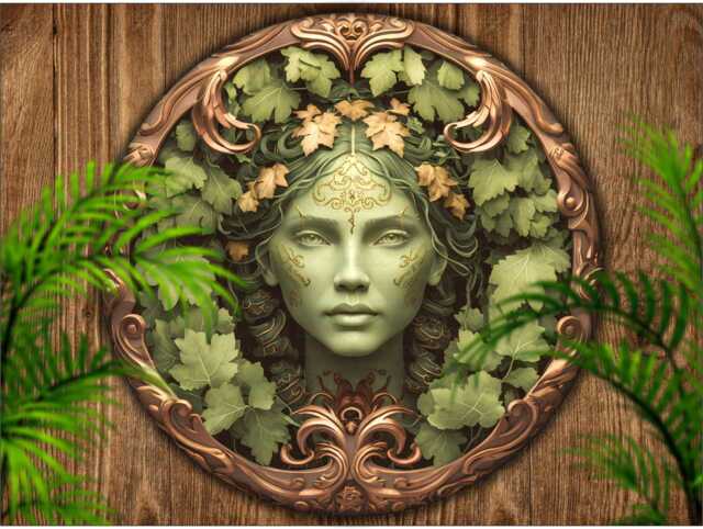Green Woman Metal Sign, Flat Printed Sign, Nature Lover's Wall Art D??cor, Garden Guardian, Decor, Celtic Plaque, Sign - image 1