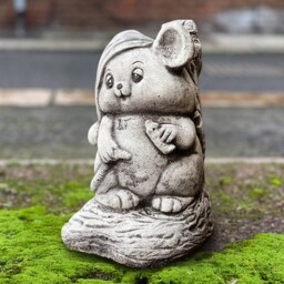 Concrete Cute Mouse Figurine Outdoor Rodent Garden Sculpture Cement Animal Ornament Stone Decor Handmade Statue Mouse Lover Gift - thumbnail 2