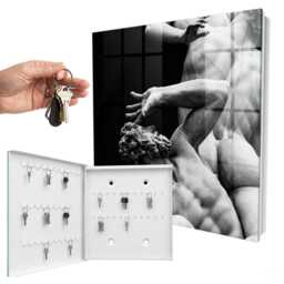 stone Emotions Wall Mounted Key Cabinet, Black Box For Wall, Classic Art, Lovers Of Classical Art - thumbnail 2