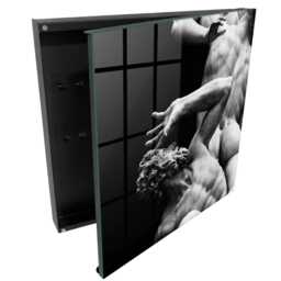 stone Emotions Wall Mounted Key Cabinet, Black Box For Wall, Classic Art, Lovers Of Classical Art - thumbnail 1