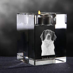 French Spaniel - Crystal Candlestick With Dog, Souvenir, Decoration, Limited Edition, Collection - thumbnail 2