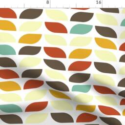 Mod Leaves Curtain Panel - Mid Century Modern Retro Geometric Autumn Custom Pattern Leaf Fall By Red_Wolf - thumbnail 4