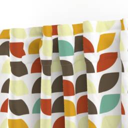 Mod Leaves Curtain Panel - Mid Century Modern Retro Geometric Autumn Custom Pattern Leaf Fall By Red_Wolf - thumbnail 3